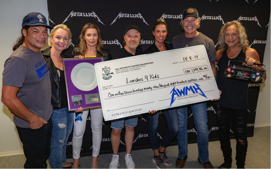 Metallica daruje dětem 72 000 školních obědů  za téměř 1,8 milionu korun!